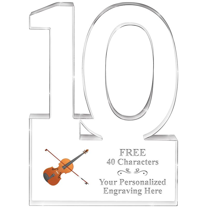 6" 10 YEARS OF SERVICE ACRYLIC