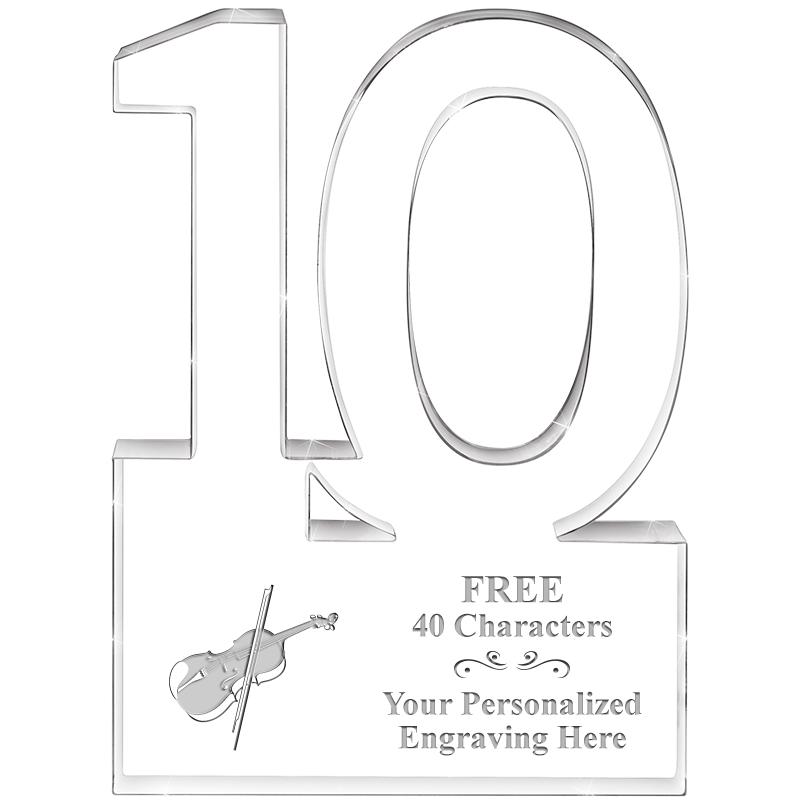 6" 10 YEARS OF SERVICE ACRYLIC