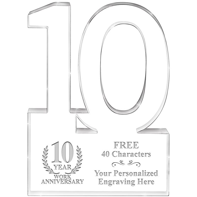 6" 10 YEARS OF SERVICE ACRYLIC