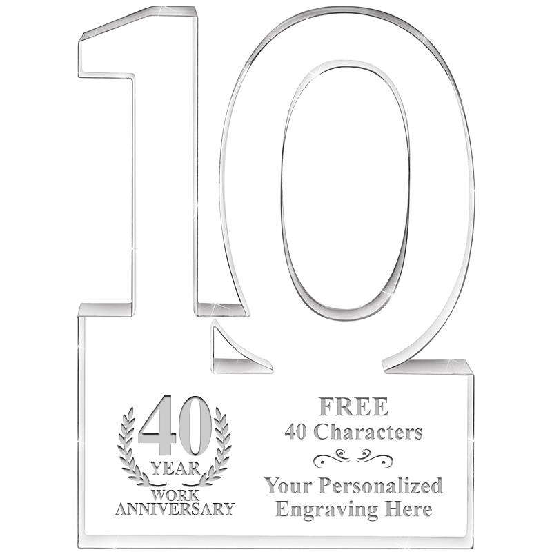 6" 10 YEARS OF SERVICE ACRYLIC