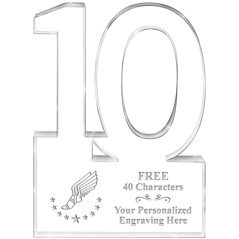 6" 10 YEARS OF SERVICE ACRYLIC