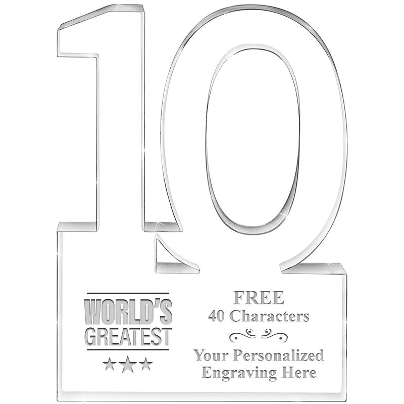 6" 10 YEARS OF SERVICE ACRYLIC