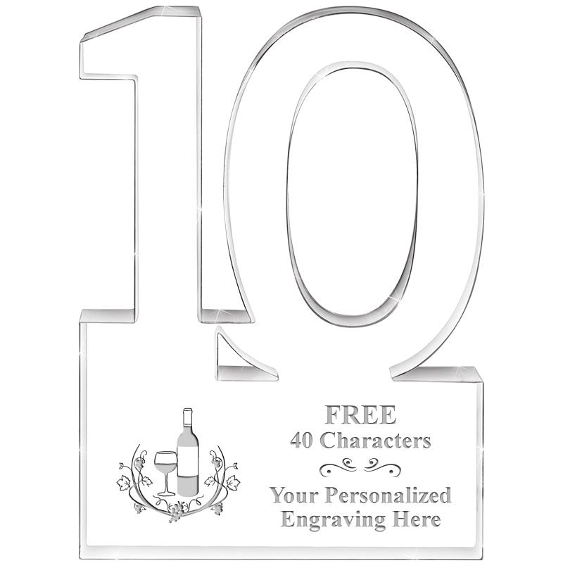 6" 10 YEARS OF SERVICE ACRYLIC