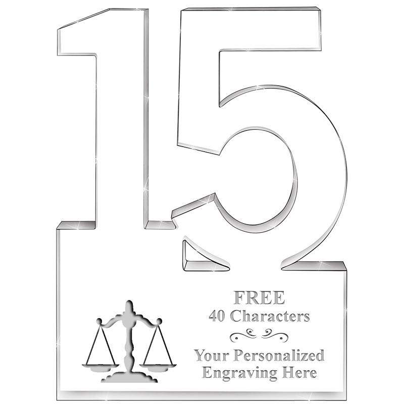 6" 15 YEARS OF SERVICE ACRYLIC