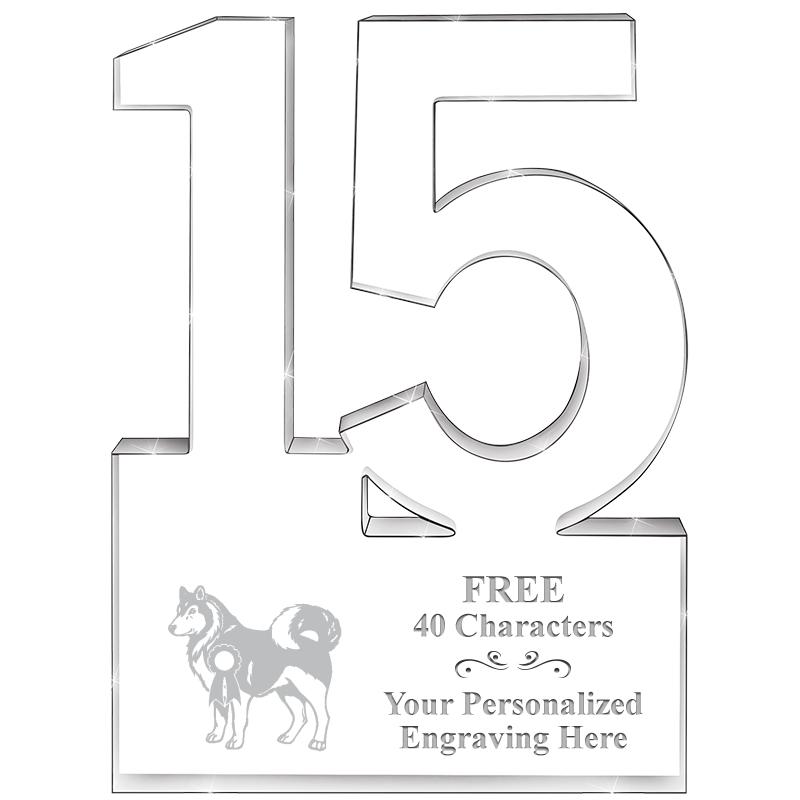 6" 15 YEARS OF SERVICE ACRYLIC