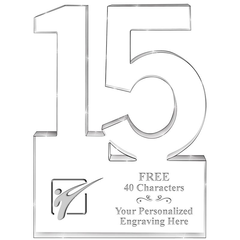 6" 15 YEARS OF SERVICE ACRYLIC