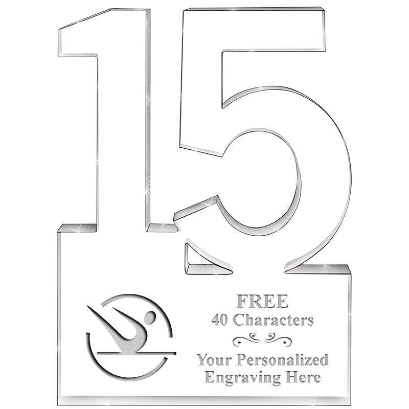 6" 15 YEARS OF SERVICE ACRYLIC