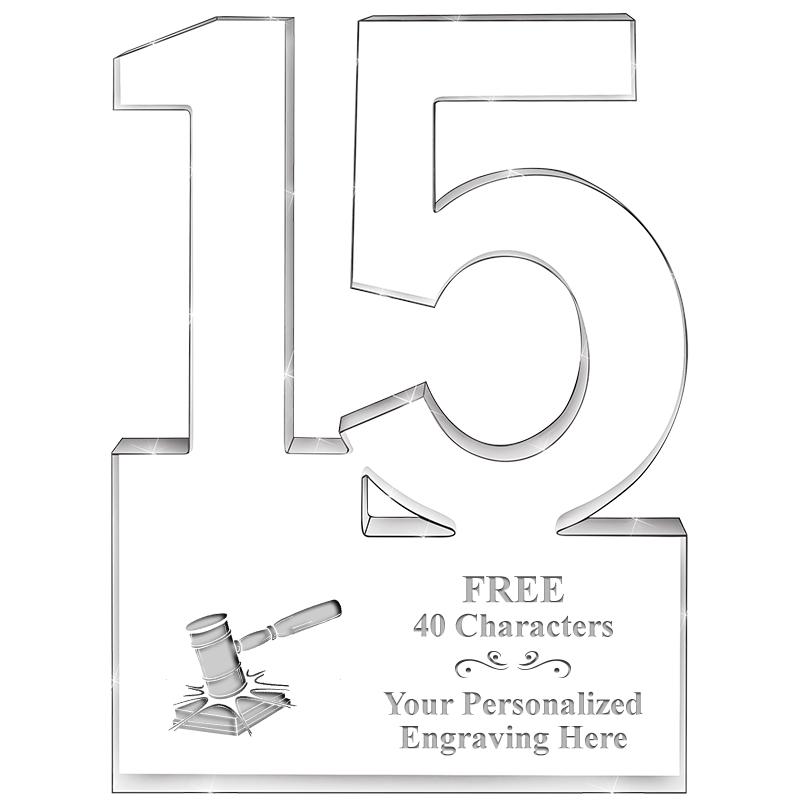 6" 15 YEARS OF SERVICE ACRYLIC