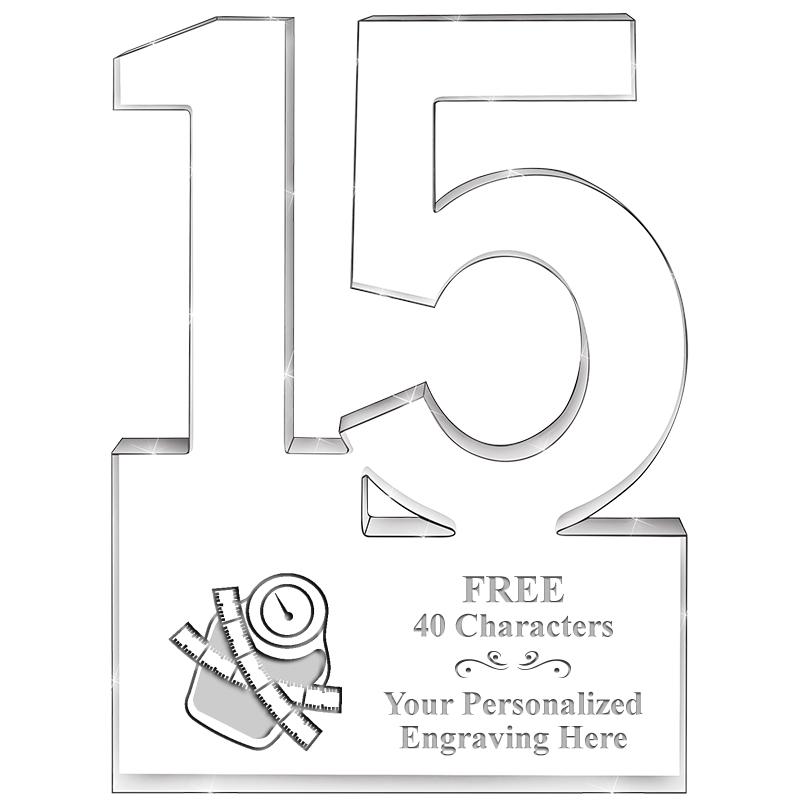 6" 15 YEARS OF SERVICE ACRYLIC