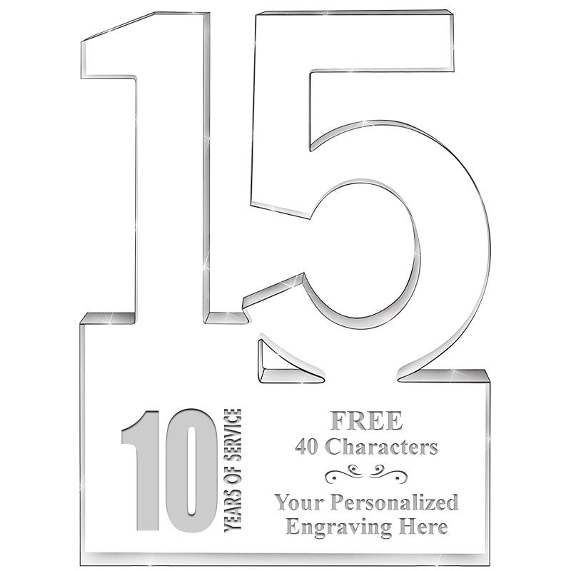 6" 15 YEARS OF SERVICE ACRYLIC