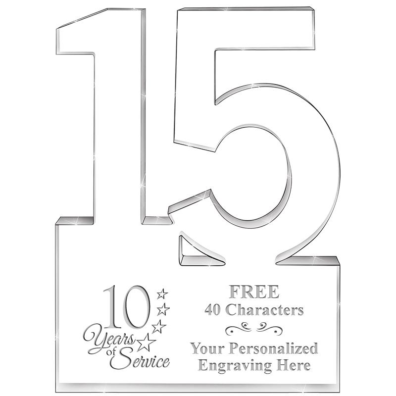 6" 15 YEARS OF SERVICE ACRYLIC