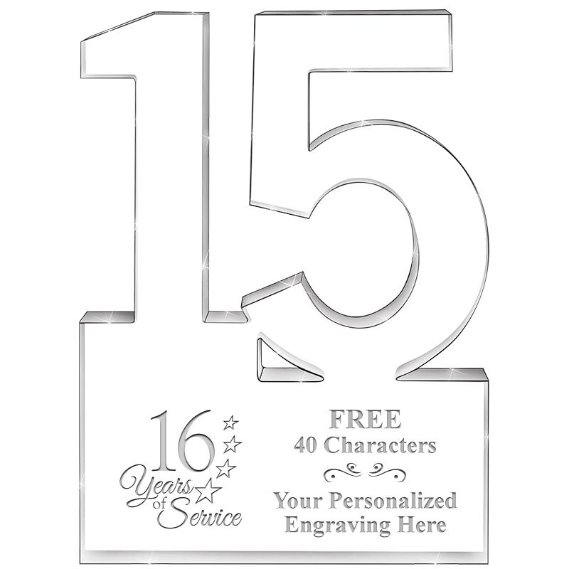 6" 15 YEARS OF SERVICE ACRYLIC