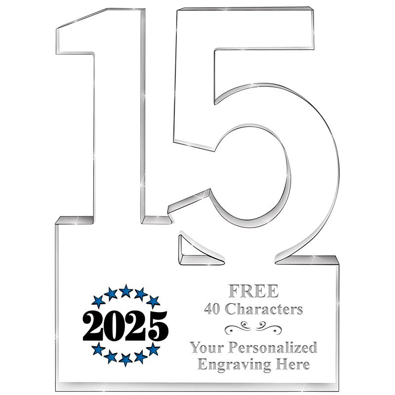 6" 15 YEARS OF SERVICE ACRYLIC