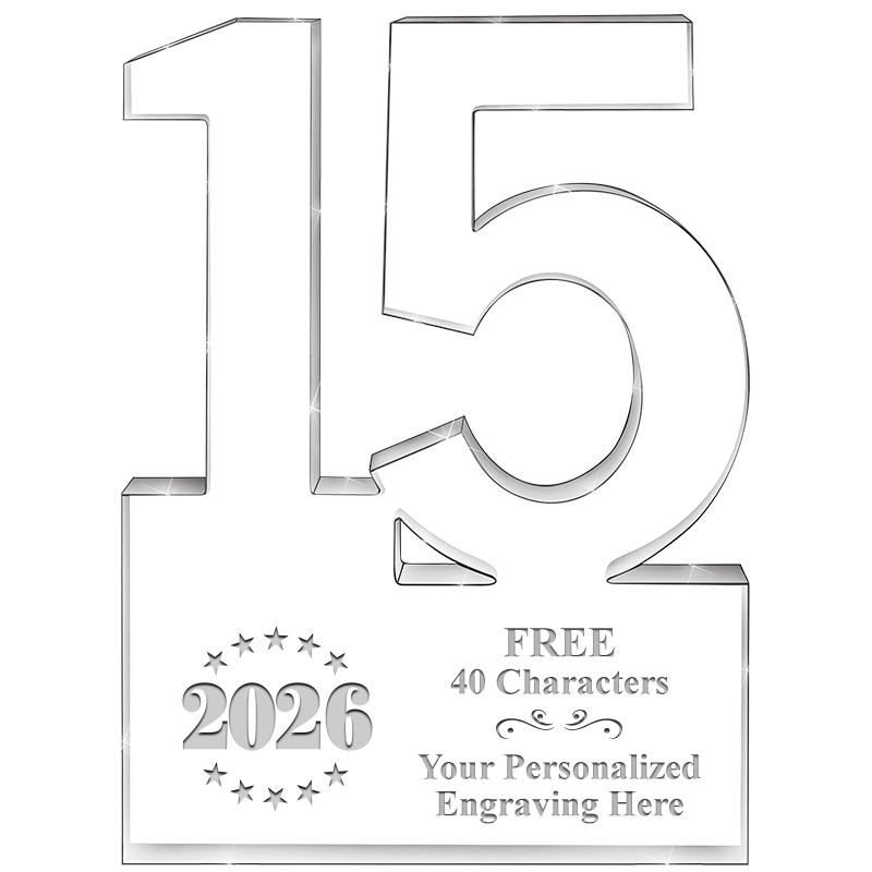 6" 15 YEARS OF SERVICE ACRYLIC