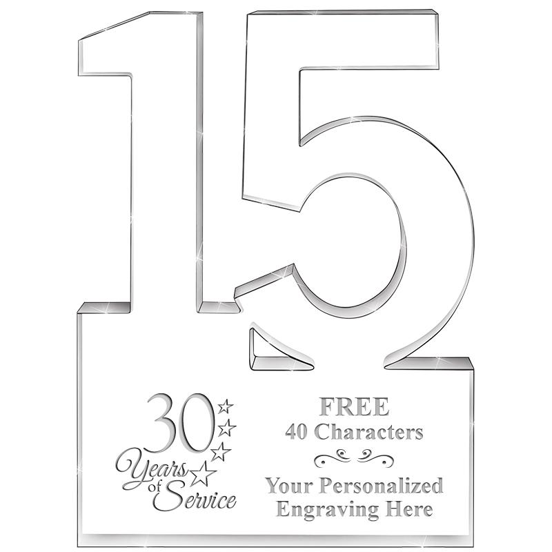 6" 15 YEARS OF SERVICE ACRYLIC