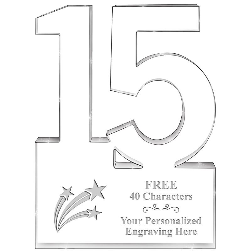 6" 15 YEARS OF SERVICE ACRYLIC