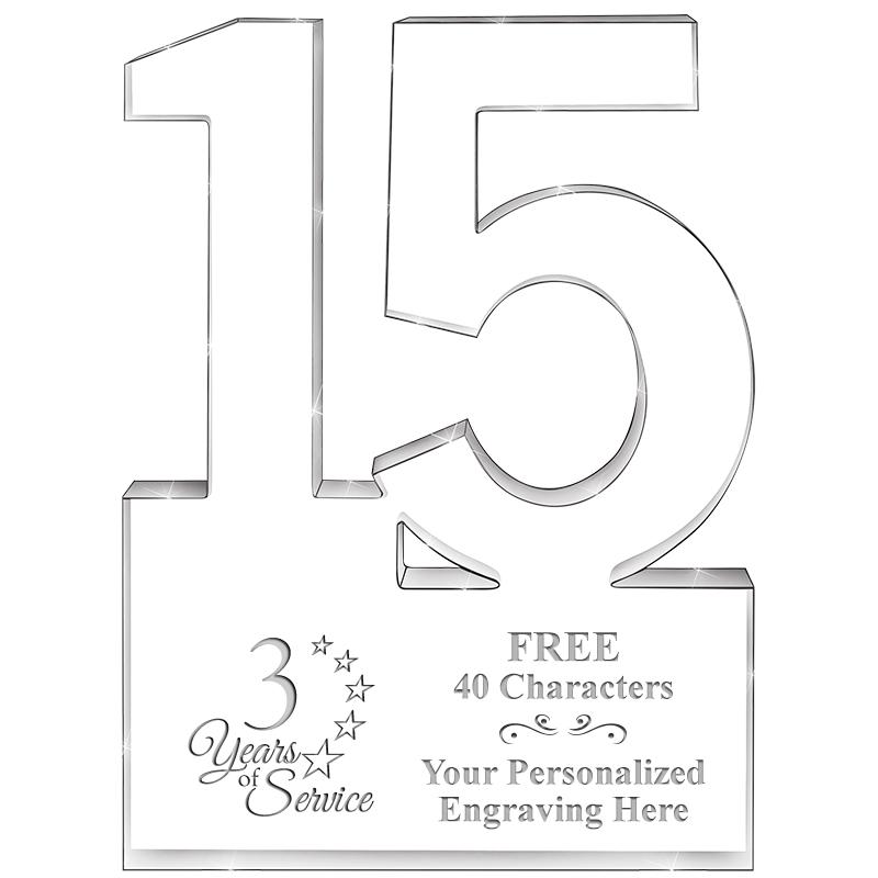 6" 15 YEARS OF SERVICE ACRYLIC