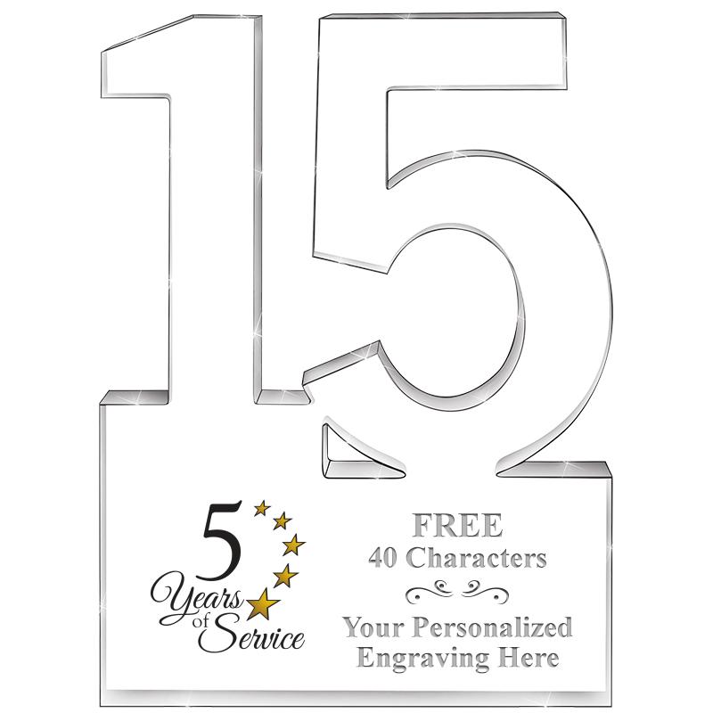 6" 15 YEARS OF SERVICE ACRYLIC