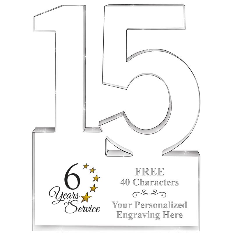 6" 15 YEARS OF SERVICE ACRYLIC