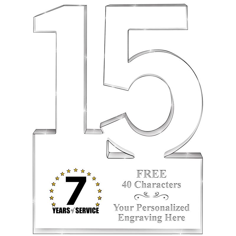 6" 15 YEARS OF SERVICE ACRYLIC