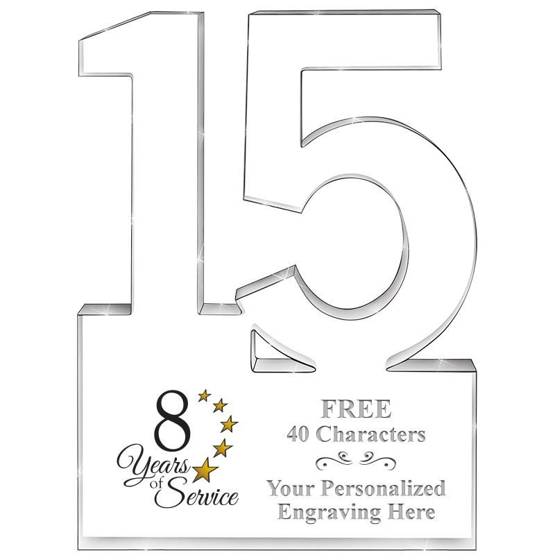 6" 15 YEARS OF SERVICE ACRYLIC