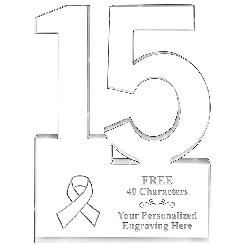 6" 15 YEARS OF SERVICE ACRYLIC