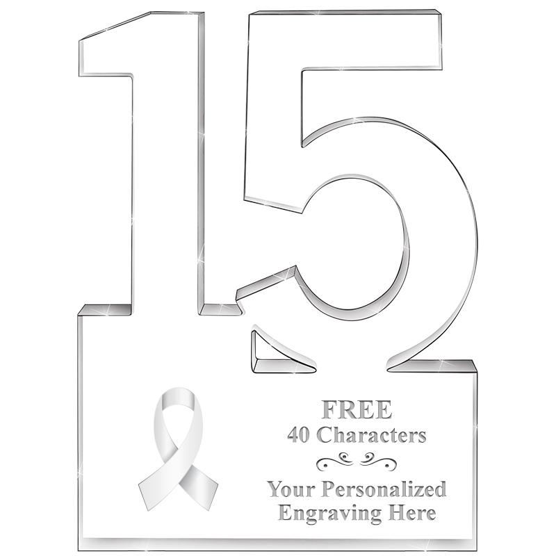 6" 15 YEARS OF SERVICE ACRYLIC