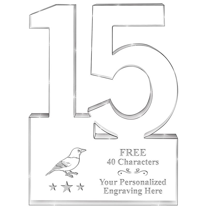 6" 15 YEARS OF SERVICE ACRYLIC