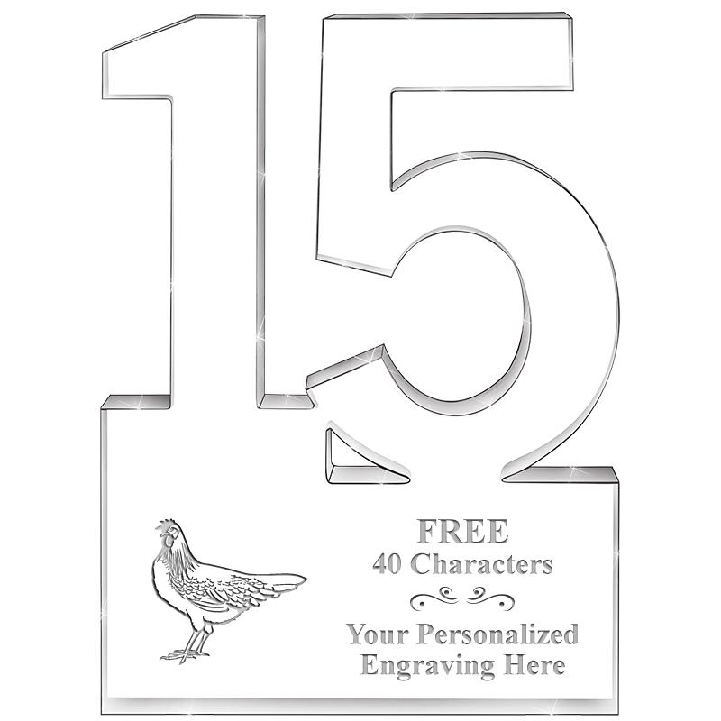 6" 15 YEARS OF SERVICE ACRYLIC