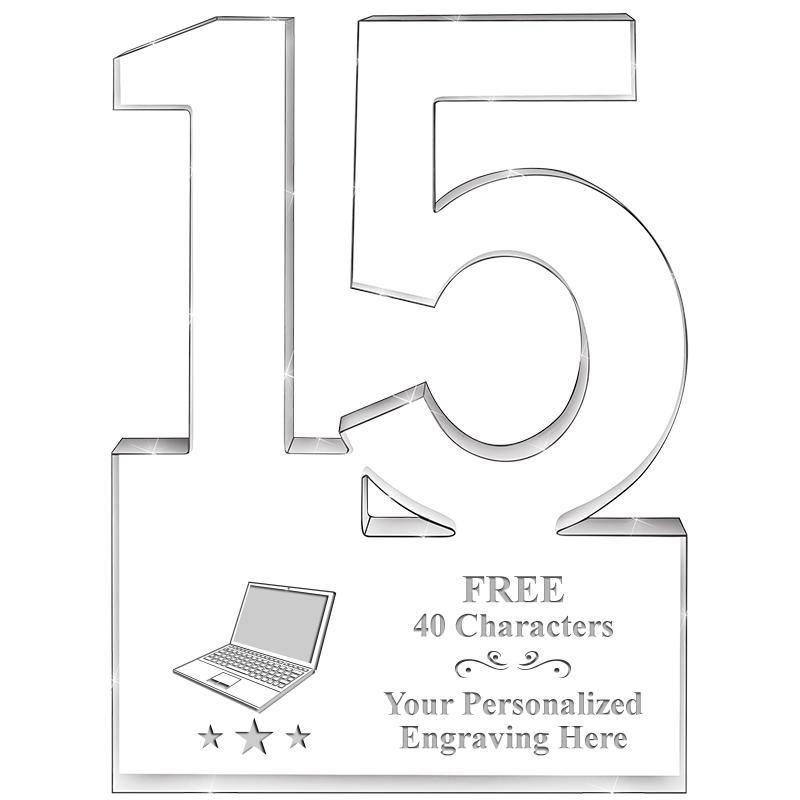 6" 15 YEARS OF SERVICE ACRYLIC