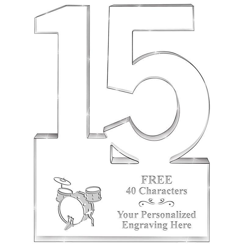 6" 15 YEARS OF SERVICE ACRYLIC