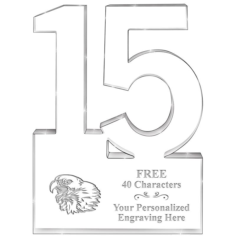 6" 15 YEARS OF SERVICE ACRYLIC