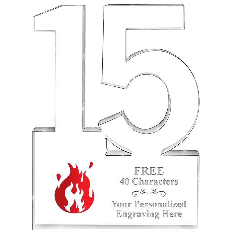 6" 15 YEARS OF SERVICE ACRYLIC