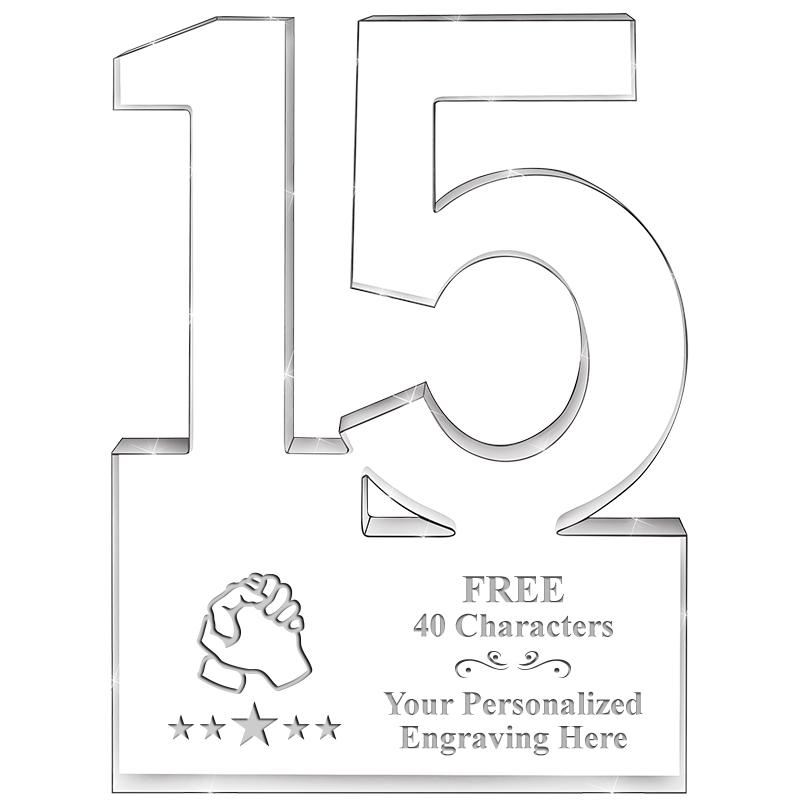 6" 15 YEARS OF SERVICE ACRYLIC