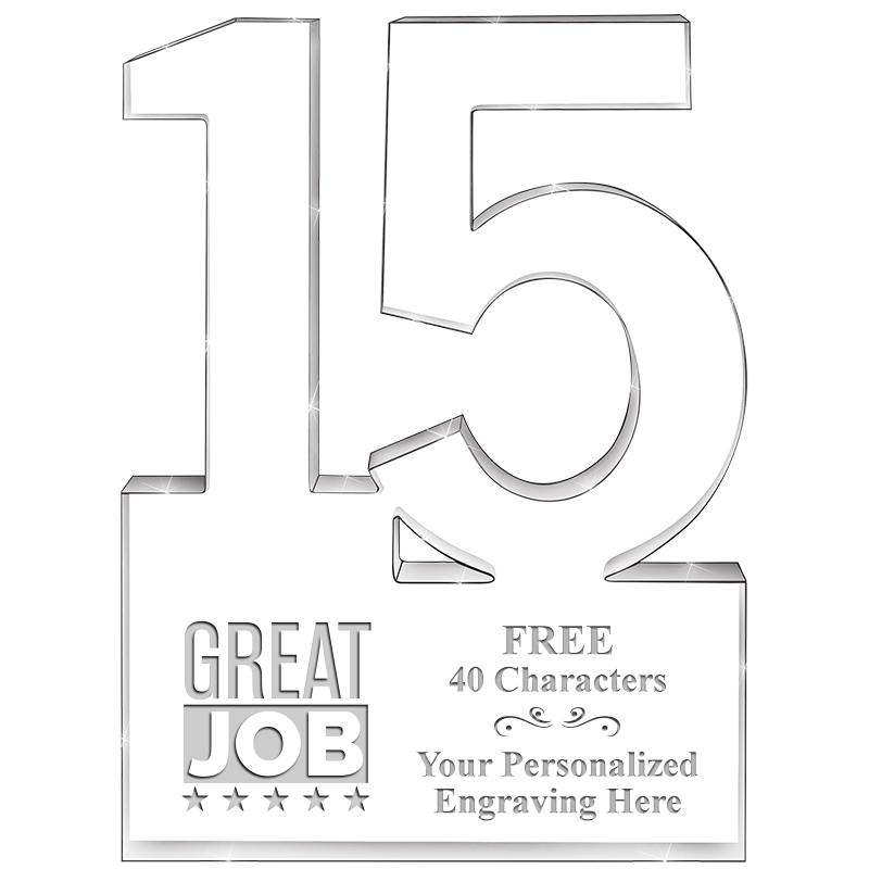 6" 15 YEARS OF SERVICE ACRYLIC