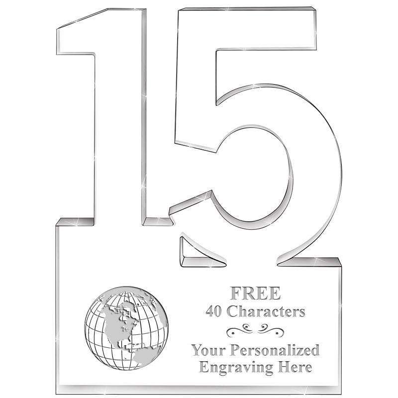 6" 15 YEARS OF SERVICE ACRYLIC