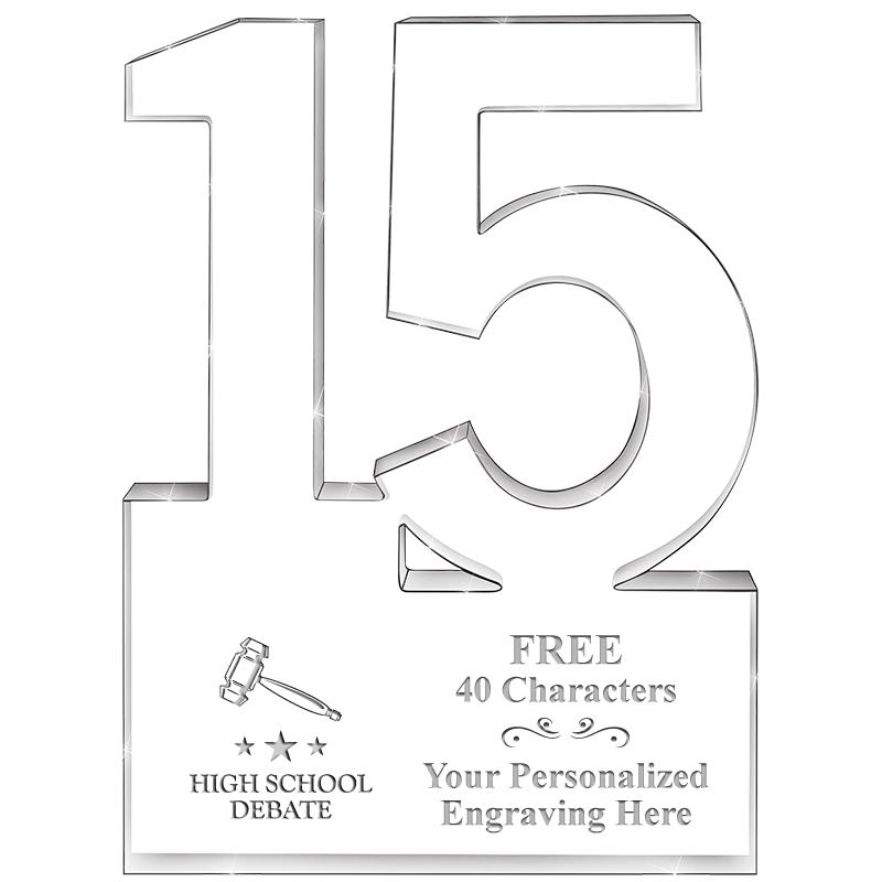 6" 15 YEARS OF SERVICE ACRYLIC