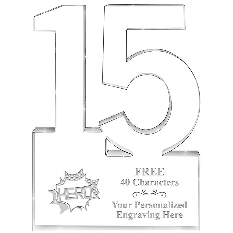 6" 15 YEARS OF SERVICE ACRYLIC