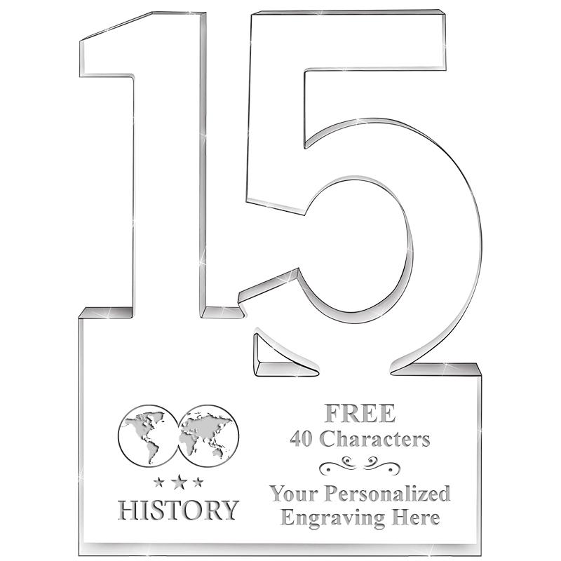 6" 15 YEARS OF SERVICE ACRYLIC
