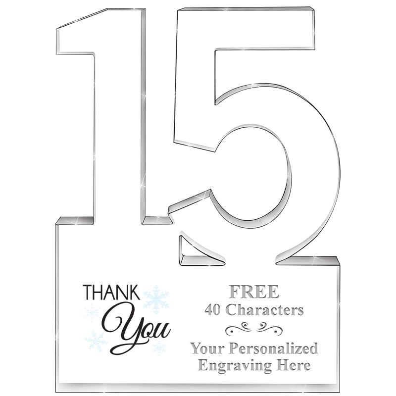 6" 15 YEARS OF SERVICE ACRYLIC