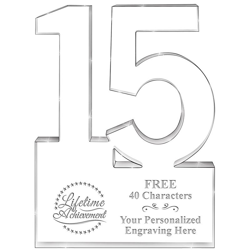 6" 15 YEARS OF SERVICE ACRYLIC