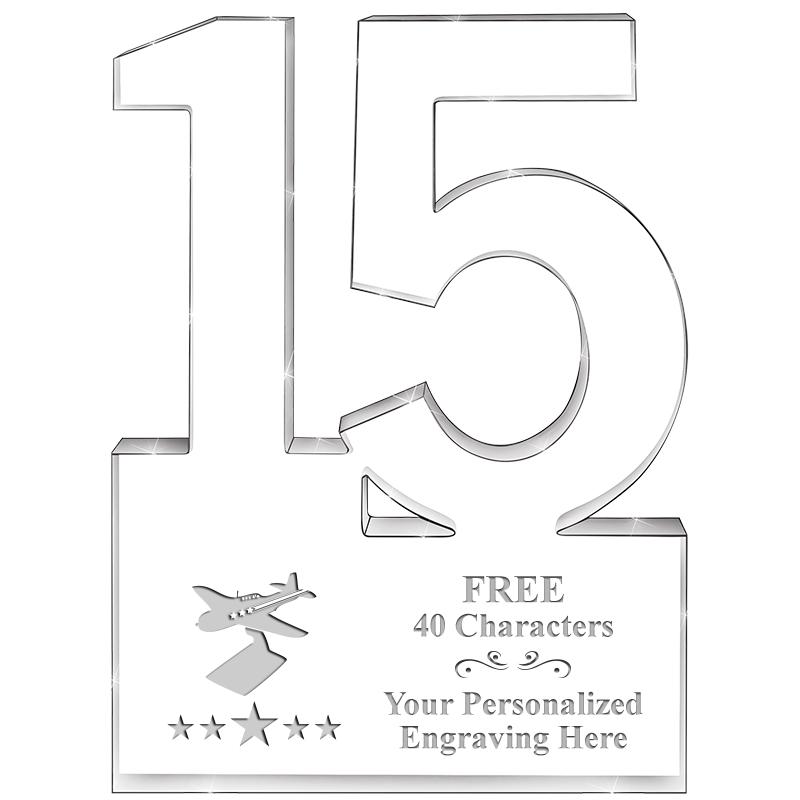 6" 15 YEARS OF SERVICE ACRYLIC