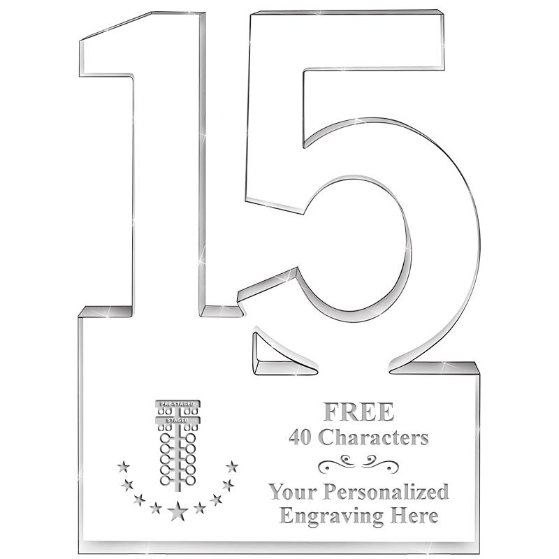 6" 15 YEARS OF SERVICE ACRYLIC