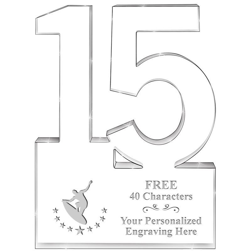 6" 15 YEARS OF SERVICE ACRYLIC