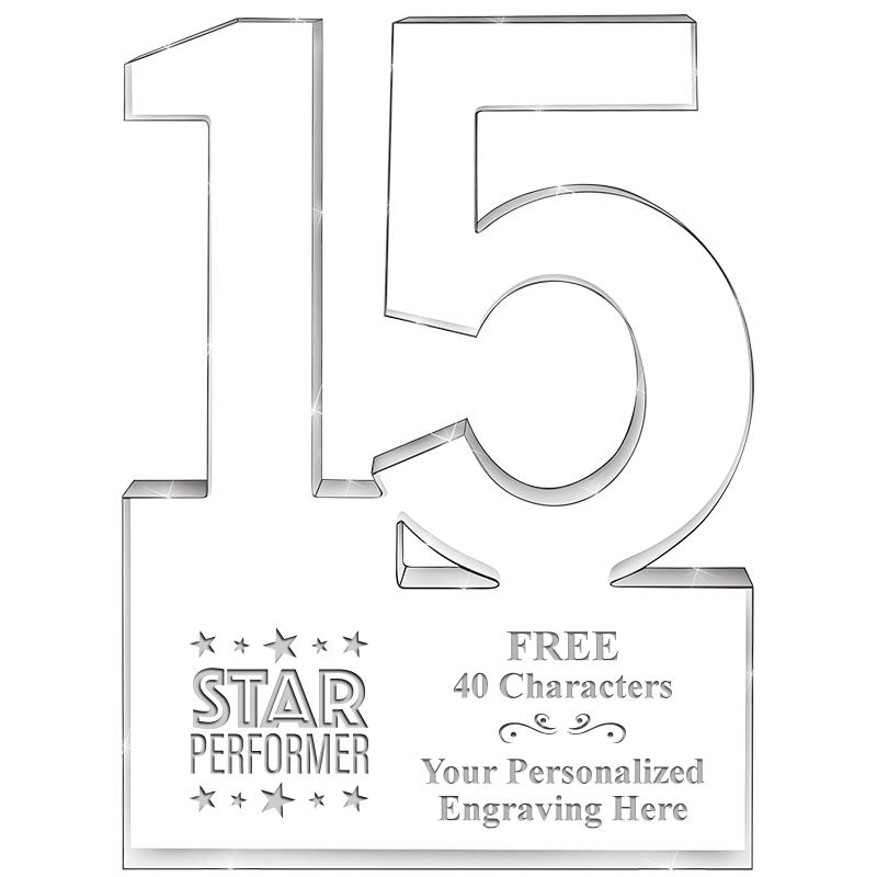 6" 15 YEARS OF SERVICE ACRYLIC