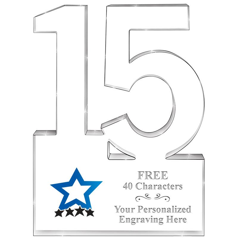 6" 15 YEARS OF SERVICE ACRYLIC