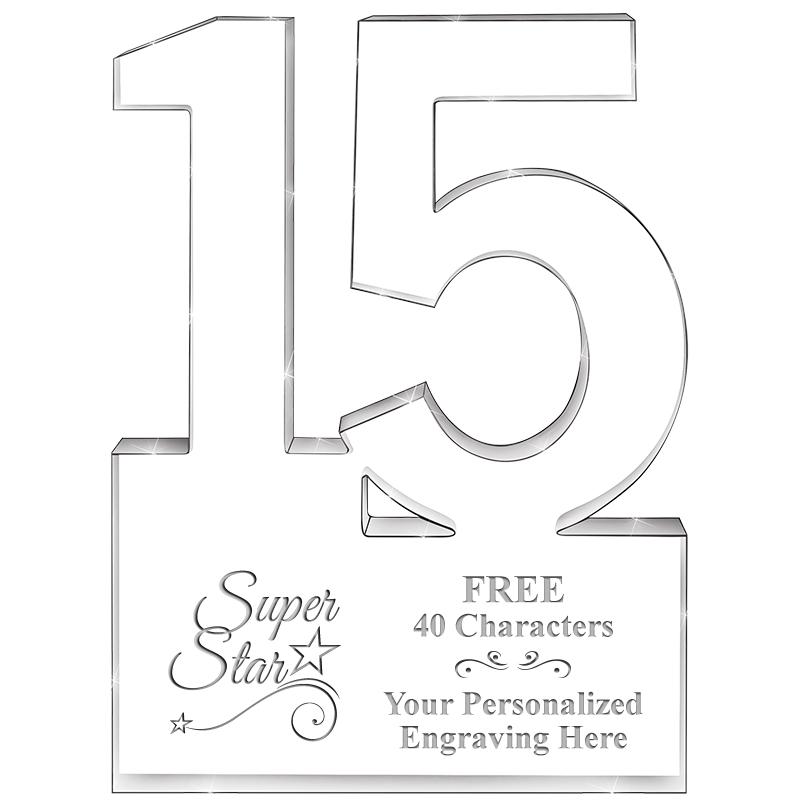 6" 15 YEARS OF SERVICE ACRYLIC