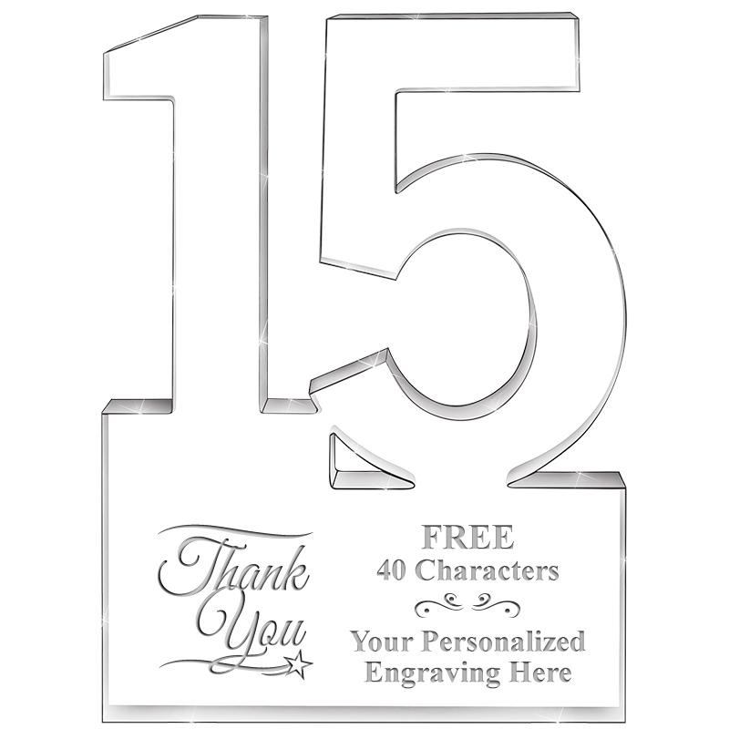 6" 15 YEARS OF SERVICE ACRYLIC