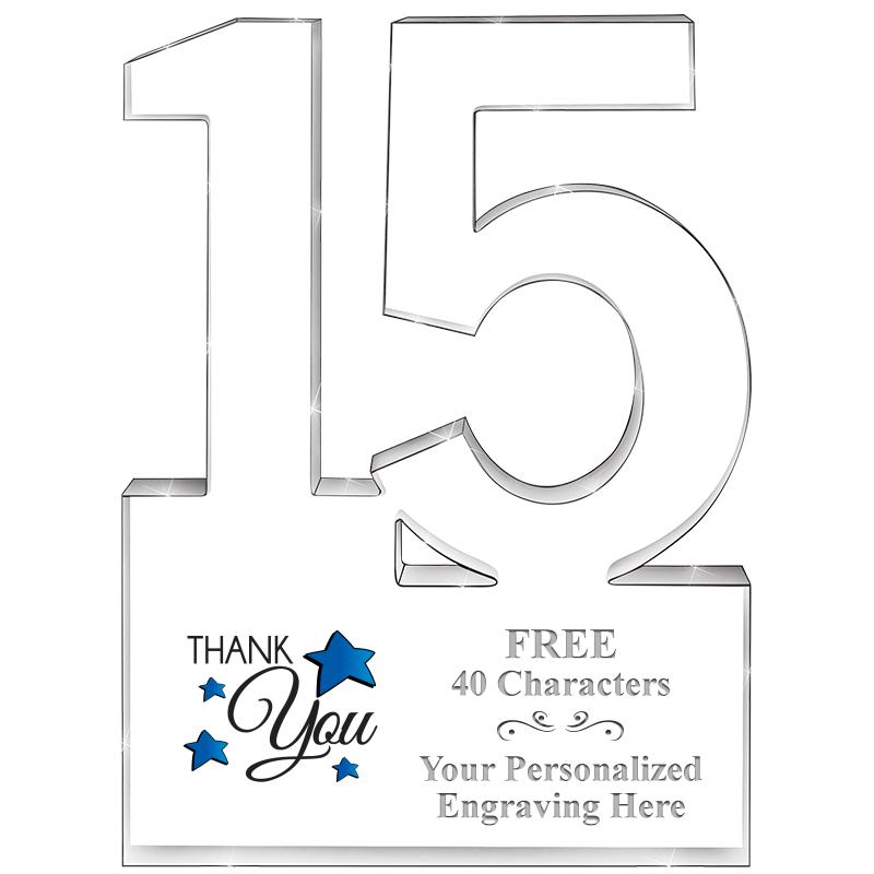 6" 15 YEARS OF SERVICE ACRYLIC