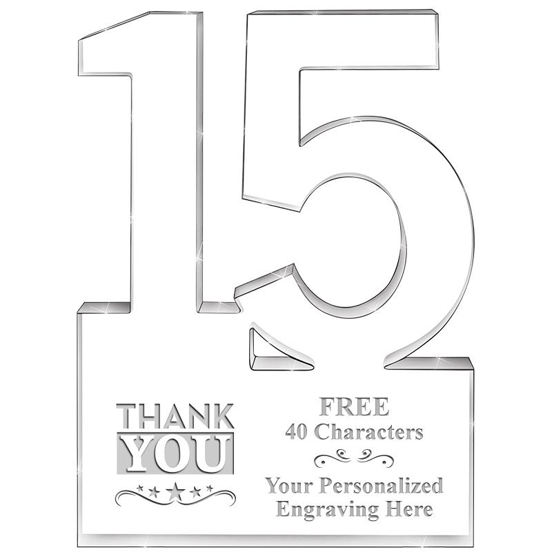6" 15 YEARS OF SERVICE ACRYLIC